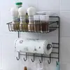 Fornecimento direto da fábrica porta-papel filme plástico rack de armário portátil gancho de parede sem perfuração rack de armazenamento de cozinha