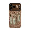 Texto estilo chino con cordón aplicable a funda de teléfono Apple 18pm iphone17 cuero plegable 16 retro 15 otoño invierno mujer