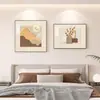 Cabecero de Dormitorio Minimalista Moderno Pintura Decorativa Lujo Ligero Sensación de Gama Alta Pintura de Pared para Restaurante Comedor Mural de Pared de Fondo de Dormitorio Principal