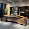Mesa de Chefe em Madeira Maciça Mesa Executiva Simples Moderna