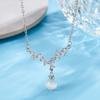 Colar com Pingente Pedra Olho de Gato Zircônia Feminino Estilo Fada de Luxo Leve Versátil Moda Corrente para Clavícula Corrente de Pescoço de Verão High-end Tendência