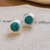 Nuevos pendientes de estilo europeo y americano con aguja de plata y detalles de diamantes en forma de cruz C, pendientes de diseño único, modernos y versátiles para el uso diario