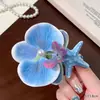 Didy No Tiene Miedo del Mismo Pasador Verde de Phalaenopsis Flor Lateral Flor Artificial Tocado Accesorios para el Cabello de Viaje a la Costa