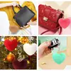 Colgante de Pompón con Forma de Corazón Transfronterizo al por Mayor, Decoración de Peluche para Coche, Llavero con Forma de Corazón para Parejas, Pompón del Día de San Valentín