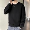 Playera de manga larga para hombre, diseño moderno de primavera y otoño, suéter jacquard de cuello redondo, casual holgada, blanca para usar debajo, top