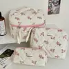 Bolsa de Cosméticos de Lunares Verde Menta, Gran Capacidad, Bolsa de Almacenamiento de Cosméticos Acolchada de Algodón Estilo Ins, Neceser de Viaje Portátil