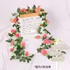 Capa de Duto de Ar Condicionado Flor Rosa Decoração de Teto de Sala de Estar Planta Trepadeira de Plástico Casamento Simulado