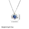 Collar Cruzado de Acero de Titanio con Forma de Corazón Europeo y Americano, Collar con Colgante de Diamante Incrustado en Cobre de Lujo Ligero de Gama Alta, Cadena para Clavícula, Stock Listo para Venta al por Mayor del Fabricante
