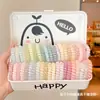 Cintas para el pelo de alambre de teléfono coloridas dulces sin costuras de alta elasticidad, cuerdas para coleta de pelo, accesorios para el cabello de alta gama para niñas