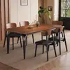 Juego de mesa cuadrada de madera maciza de nogal negro norteamericano para casas pequeñas, mesa y sillas de comedor estilo vintage