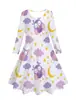Vestido Longo com Estampa Digital 3D de Coruja Fofa de Desenho Animado Anime, Estilo Primavera e Outono, Personalizado para Meninas de Outono