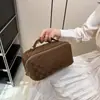 Bolsa de Cosméticos Estilo Coreano de PU con Cierre de Organza para Mujer, Portátil, Bolsa de Cosméticos de Viaje de Gran Capacidad, Neceser, Bolsa de Cosméticos