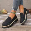 2026 Nuevos Mocasines de Talla Grande para Primavera y Otoño Talla Grande Casual Gamuza Estilo Británico Zapatos de Mujer Tacón Grueso Suela Gruesa Comercio Exterior Retro