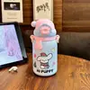 Taza Térmica de Cachorro Lindo para Niñas, Taza de Doble Popote de Aspecto Elegante para Estudiantes, Taza Navideña de Gran Capacidad con Correa