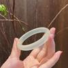 Grau A Silk Jade Ice Round Strip Jade Pulseira Afegão Branco Jade Rodada Pulseira Pulseira de Beleza Feminina