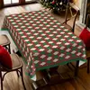 Mantel a cuadros estilo británico de lujo ligero transfronterizo de alta gama, mantel navideño retro americano, mantel rojo festivo