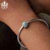 Cuentas originales de concha azul Evelle de plata de ley S925, pulsera DIY con cuentas de viento oceánico, joyería.