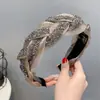 Faixa de Cabeça Vintage de Organza com Strass Acessórios de Cabeça Femininos Versátil Alta Prensagem de Crânio Headwear para Cabelo Acessórios de Cabelo de Yiwu Faz o Rosto Parecer Menor