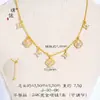 Colar Puzuo Gold Store Estilo Igual Ouro Brilhante 24K Madrepérola Diamante Flor de Quatro Folhas Luxo Acessível Corrente de Clavícula Flor de Alto Padrão