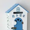 Caixa de Correio Decorativa de Madeira Azul Criativa Pastoral para Parede de Escola Sugestões