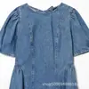 Comércio Exterior Transfronteiriço Roupas Femininas 2026 Novo Estilo Europeu e Americano Moda Elegante Barra Flare Vestido Jeans 1322227