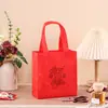 Sacolas de Presente Vermelhas em Estoque para Casamentos, Lembrancinhas Festivas Estilo Retrô, Sacolas de Mão para Presentes de Casamento, Sacolas de Presente Personalizadas para Tabaco, Álcool e Doces