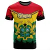 2025 Nuevo Verano Venta Caliente Mapa de Ghana Camiseta Impresa en 3D Ropa para Hombre Camiseta Casual Deportiva, Ropa Deportiva para Hombre