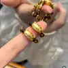 Pulsera de Gato con Perlas Color Maillard para Mujer, Lujo Accesible, Gama Alta, Exquisita, Blanca, Elegante, Anillo Personalizado, Anillo para el Dedo Índice