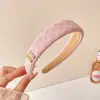 Cor Dopamina Aro de Cabelo de Aba Larga para Mulheres Topo Craniano Alto Pressão Cartão de Cabelo Verão Doce Bonito Faixa de Cabelo Acessórios de Cabelo com Sensação Avançada
