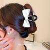 Tecido coreano incrustado de diamantes laço grampo de cabelo elegante e elegante grampo de cabelo novo grampo de tubarão acessórios de cabelo para mulheres