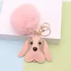 Llavero de Perro de Cuero Lindo Dibujo Animado Bulldog Francés Colgante para Bolso Accesorio Pequeño Regalo Adorno Colgante Creativo