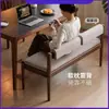 Banco Doble Nórdico de Madera Maciza con Respaldo Suave, Banco Largo para Comedor, Banco al Pie de la Cama, Banco para Cambiarse los Zapatos en la Entrada del Hogar