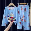 Pijama Infantil Primavera y Otoño Conjunto de Manga Larga Niños y Niñas Estampado de Dibujos Animados Lindo Ropa de Casa Casual Venta al por Mayor