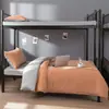 Nuevo Estilo Algodón Lavado Color Sólido Dos Tonos Estudiante Conjunto de Tres Piezas para el Inicio de la Temporada Escolar, Dormitorio Estudiantil Conjunto de Seis Piezas, Sábana Plana y Funda Nórdica de Color Liso
