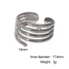 Anillos de Acero Inoxidable de Venta Caliente Transfronteriza, Modernos, Sencillos, Versátiles, de Gama Alta, Joyería de Mano de Acero de Titanio Abierta y Ajustable al por Mayor