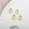 Marco Hueco de Cobre Puro Color Oro Conservante Corazón Octágono Rombus Adecuado para Marco de Diamante Swarovski Accesorios para Uñas