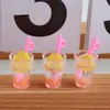 Taza creativa mini de pajita simulación de fruta bebida jugo taza accesorios de joyería aretes hechos a mano llavero colgante