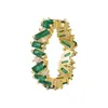 UILZ Anel de Zircônia Esmeralda Vintage com Senso de Design de Nicho para Mulheres Moda Ins Elegante Anel Estilo Palaciano