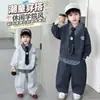 Conjunto de Otoño para Niños 2026 Nuevo Estilo Coreano Pequeño Caballero Ropa Infantil Conjunto Falso de Dos Piezas para Niños Pequeños y Medianos Estilo Primavera y Otoño Camisa Conjunto de Dos Piezas