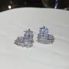 Pendientes de Mariposa de Zirconia con Gota de Agua y Flor para Banquete de Lujo, Pendientes de Estilo Palacio Retro, Pendientes de Lujo Ligero y de Alta Gama