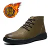 Botas Martin de couro com solado de borracha, moda plus size para todas as estações, combinam com tudo, sapatos masculinos