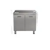 Gabinete de Cocina Integrado de Acero Inoxidable 304 con Estufa, Adecuado para Uso Doméstico en Zonas Rurales, Gabinete de Almacenamiento para Cocina de Hogar Pequeño