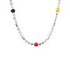 Collar de plata de ley s925 con guisantes arcoíris para mujer estilo ins viento frío cadena para el cuello IU con temperamento cadena para la clavícula 1270G