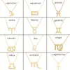 Colgante de Collar de las Doce Constelaciones Nuevo de Amazon sin Tarjeta, Cadena para Clavícula de Mujer que Conserva el Color y Ecológica, Joyería de Estilo Europeo y Americano