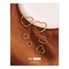 Pendientes de amor retro europeos y americanos, pendientes de corazón sencillos y personalizados, pendientes de mujer chapados en cobre y dorados, pendientes retro en espiral.