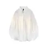Conjunto de Camisa Casual Estilo Francés de Jack, Camisa de Manga Larga Blanca con Rayas y Cuello Campana, Camisa Fina Protectora del Sol para Mujer, Verano