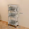 Estante de Armazenamento de Brinquedos Prateleira de Lanches Caixa Carrinho Pequeno Móvel Mochila Armário de Chão Multi-camadas para Cozinha de Crianças Frutas