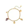 Pulsera Transfronteriza Europea y Americana Nueva de Acero Inoxidable con Concha de Perla Natural y Acero de Titanio Diseño de Nicho Estilo Vacacional Joyería al por Mayor