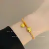 Nuevo Pulsera con Colgante de Tarro de Miel Dorado de Winnie the Pooh de Dibujos Animados Moda Linda Dulce Pulsera Tejida a Mano de Nicho