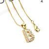 26 Inglês Carta Pingente Colar Feminino Conjunto de Cobre Zircão Carta Pingente Caixa Colar Curto Clavícula Corrente LM